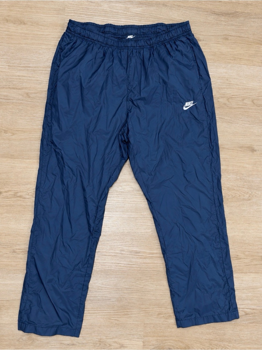 Nike Navy Blue Youth Track Pants with White Logo